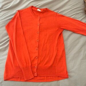 C.T. plage tomato red cotton cashmere cardigan Sz 36/S/M